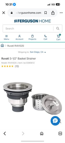 Ruvati Garbage Disposal Flange and Basket Strainer