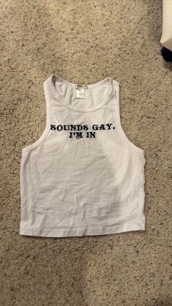 White Graphic Crop Tank Top