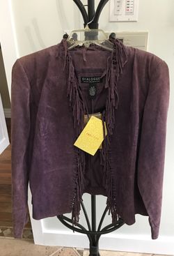 Purple Leather Fringe Jacket