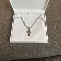 Effy NY Sterling Silver And Gold Black Sapphire Cross Necklace