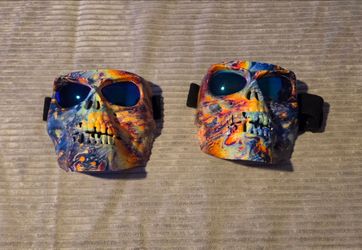 Motorcycle Goggle Skull Face Mask for Airsoft Paintball Motor Racing Polarized Lens or Halloween