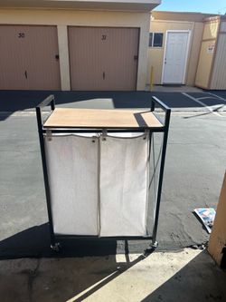 Double Laundry Sorter with Folding Shelf