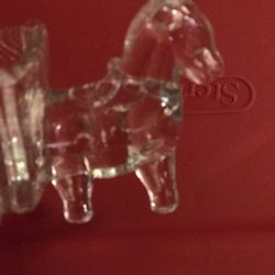 Vintage Glass Horse And Cart