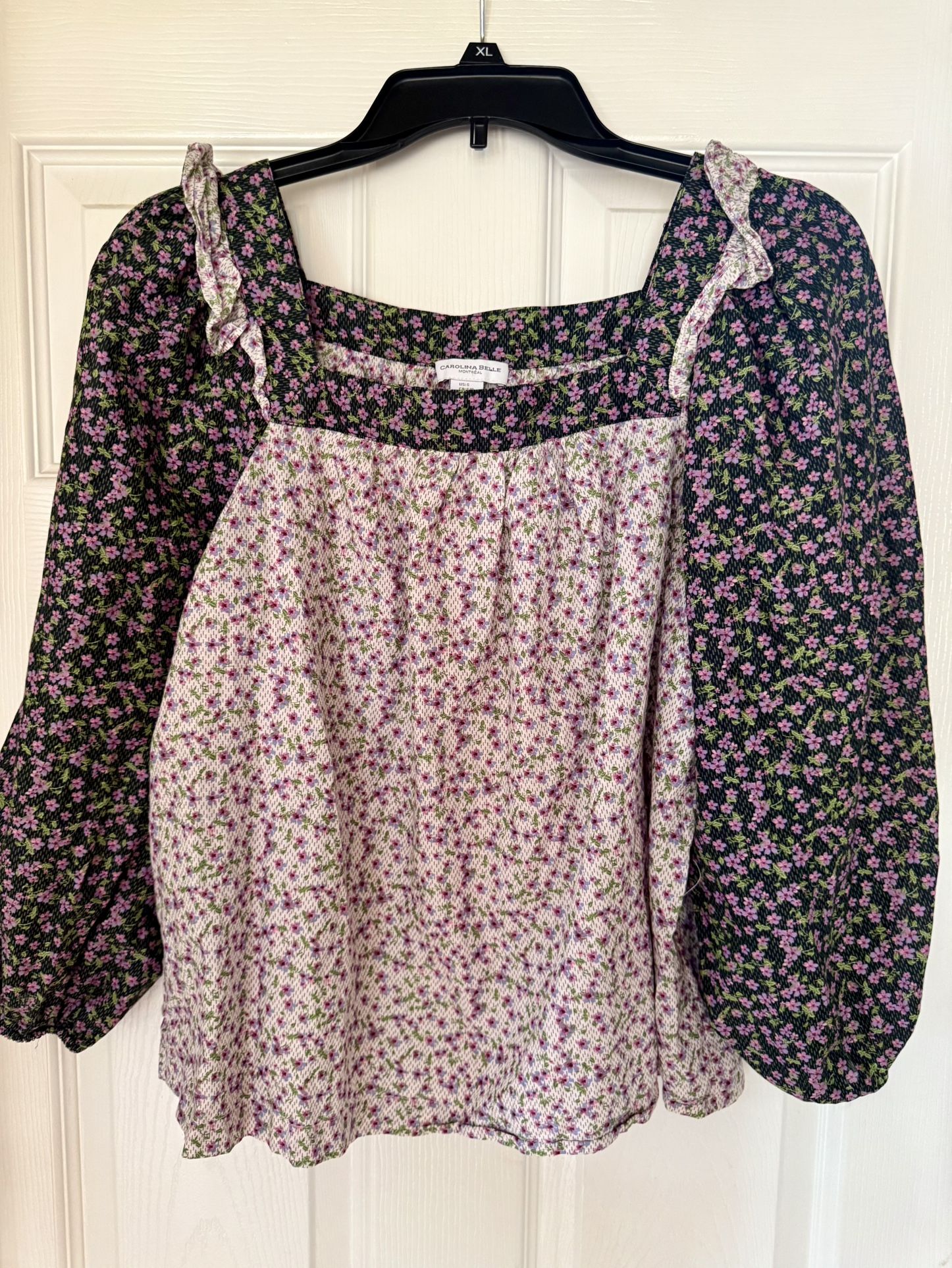 Carolina Belle floral blouse with puffy sleeves and tie back detail #cottagecore #fairycore women’s small
