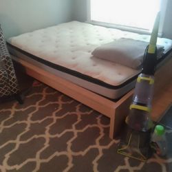 Moving Sale. Queen Mattress With Frame, Lamp, Heater, Shampooer