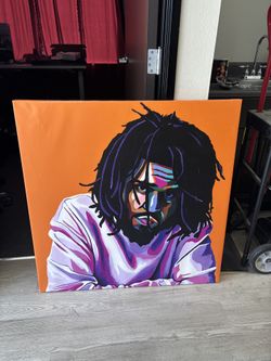 J Cole Canvas Painting 