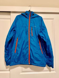 Oakley Men’s Hooded Jacket – Size Large – Blue/Orange