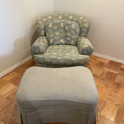 2 Swivel Chairs w/ Ottoman