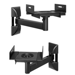 Pegzone Adjustable Speaker Wall Mounts Pair HWS1002 Black Side Clamp Bookshelf