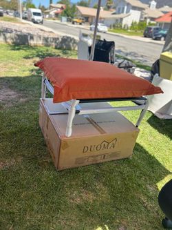 Orange ottoman