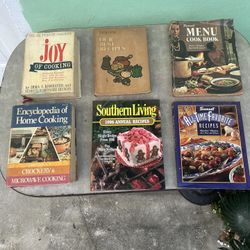6 LARGE VERY OLD SCHOOL COOK BOOKS