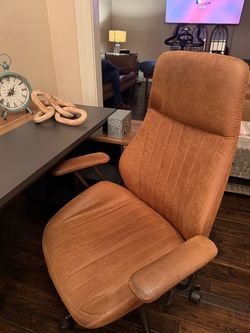 Brown Leather Executive Office Chair