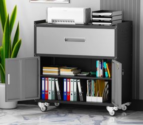 Metal Storage Cabinet with Wheels