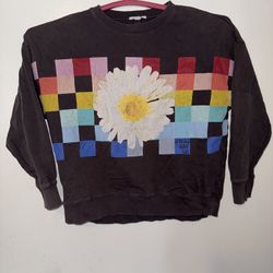 Vintage O'Neill multi-coloured crewneck sweatshirt with a large flower graphic