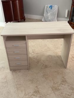 Beige Desk with Drawers
