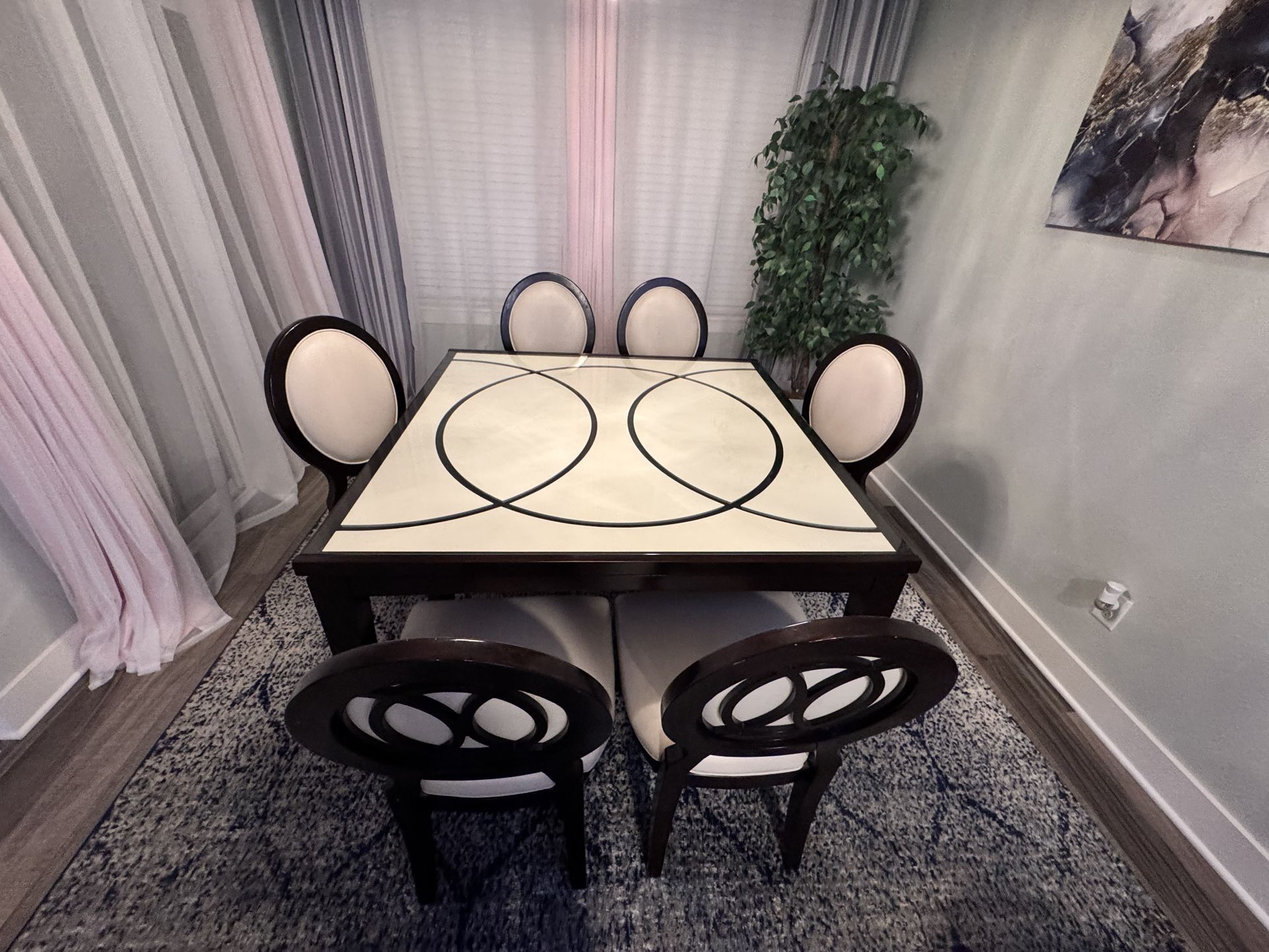 Dining table and 6 chairs