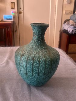 Attributed to Bitosi; Vintage Classic Midcentury Fat Lava Vase Made in Italy:,
