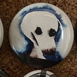 Skull can badge button pin - 1.5 inch