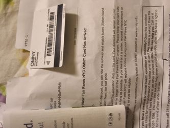 Omny card half fare yearly /Tarjeta OMNY de tarifa reducida