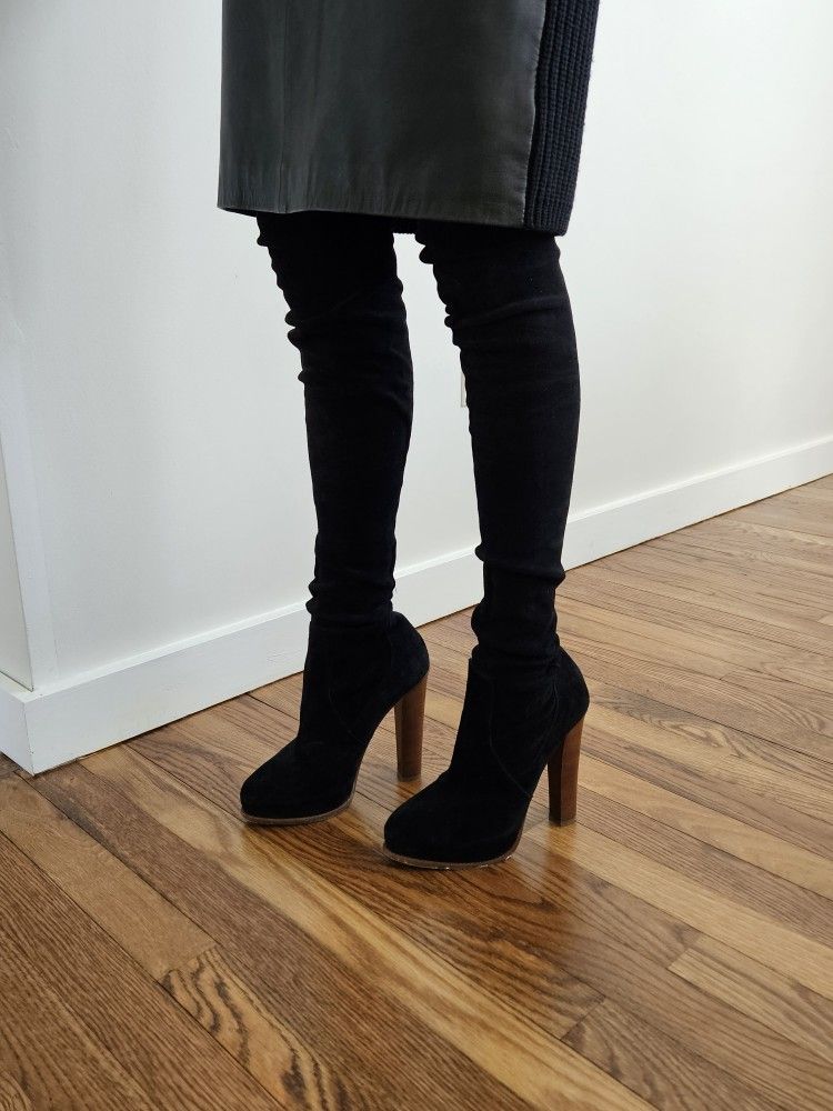 Ralph lauren suede over the knee.High heeled boots