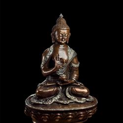 Handmade 4" Copper Buddha Statue from Nepal