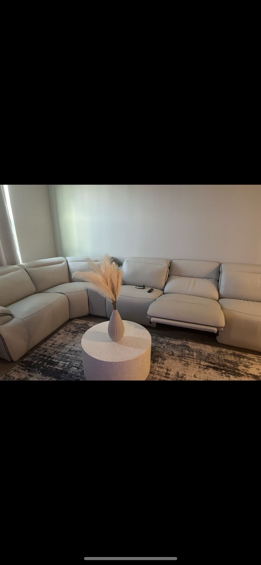 Electric Leather Couch White