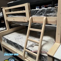 Whitewash Strong Pinewood Bunk Bed 🚚