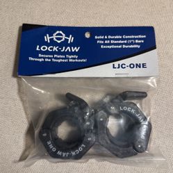 Lock-Jaw 1 Inch Barbell Collar Pair (Black)