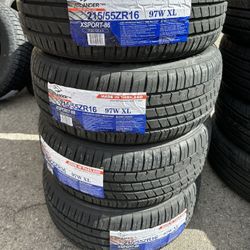 New Tire 215/55R16 Atlander Xsport 97W Set Of 4 Tires Free Mount Balance installed Finance Available