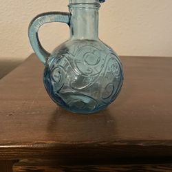 Vintage blue glass jug 