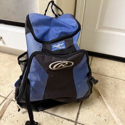 Rawlings Baseball/Softball Equipment Backpack – Blue/Black – Good Used Condition