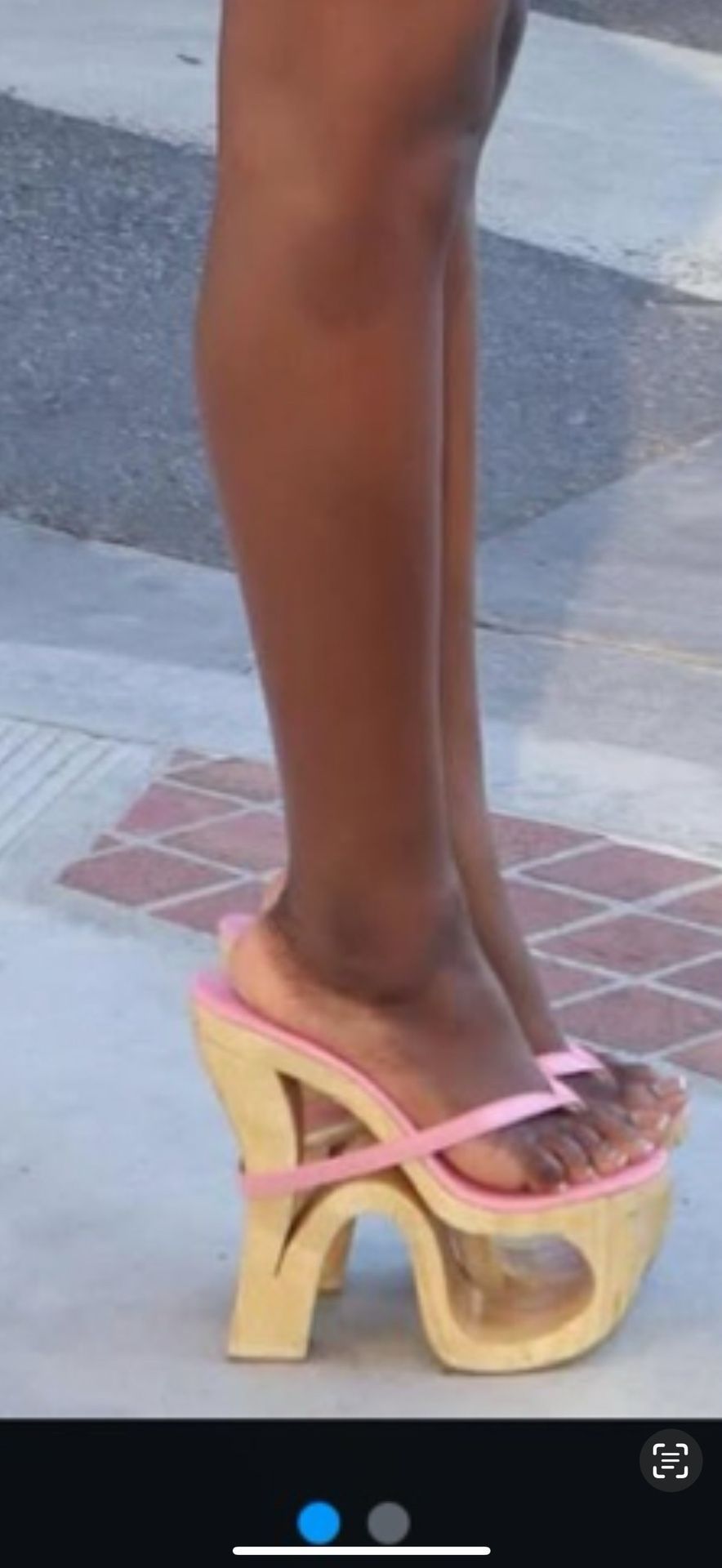 Wooden heels.