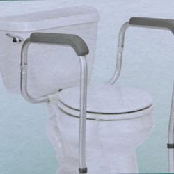 Toilet Seat Safety Rail - Foldable Toilet Safety Rail with Adjustable Height – Universal Fit for Standard or Elevated Seats NEW IN BOX