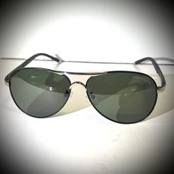 MERRY'S Polarized Aviator Sunglasses S 8513 - Black/Silver Frame (New)