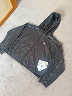 DKNY Black Hooded Windbreaker Jacket with Tags