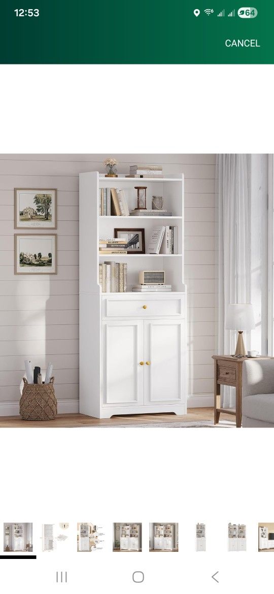 Hasuit Bookshelves and Bookcase with Doors and Drawer & Shelves