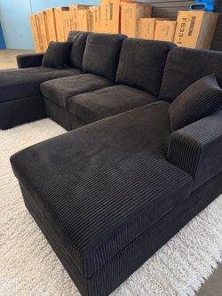 🛋️ New Couch Double Chaise Black Sectional Sofa $10 Down