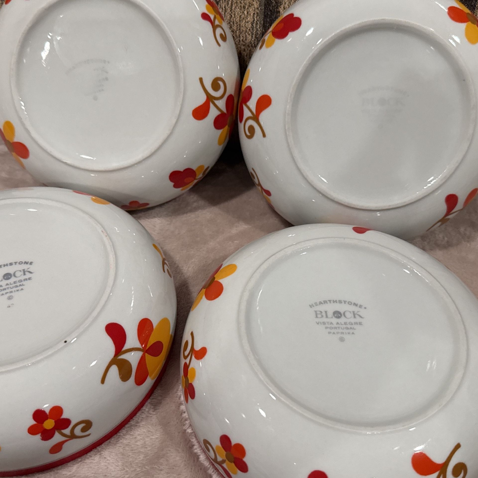 VTG Block Portugal PAPRIKA Vista Alegre Hearthstone Red Yellow Soup Cereal Bowls