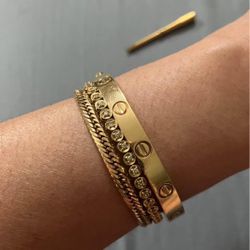 Bracelet 18k Solid Gold 29.8 Grams Size 16 Not Cartier