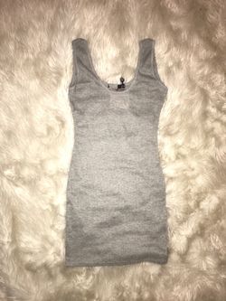 Gray ribbed dress