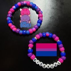 LGBTQ+: Bisexual Bracelet Set (Handmade)