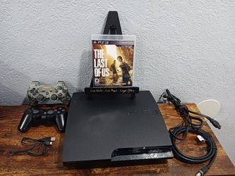 Sony PS3 Slim CECH-2001A 120GB Console Bundle - The Last of Us + 2 Controllers