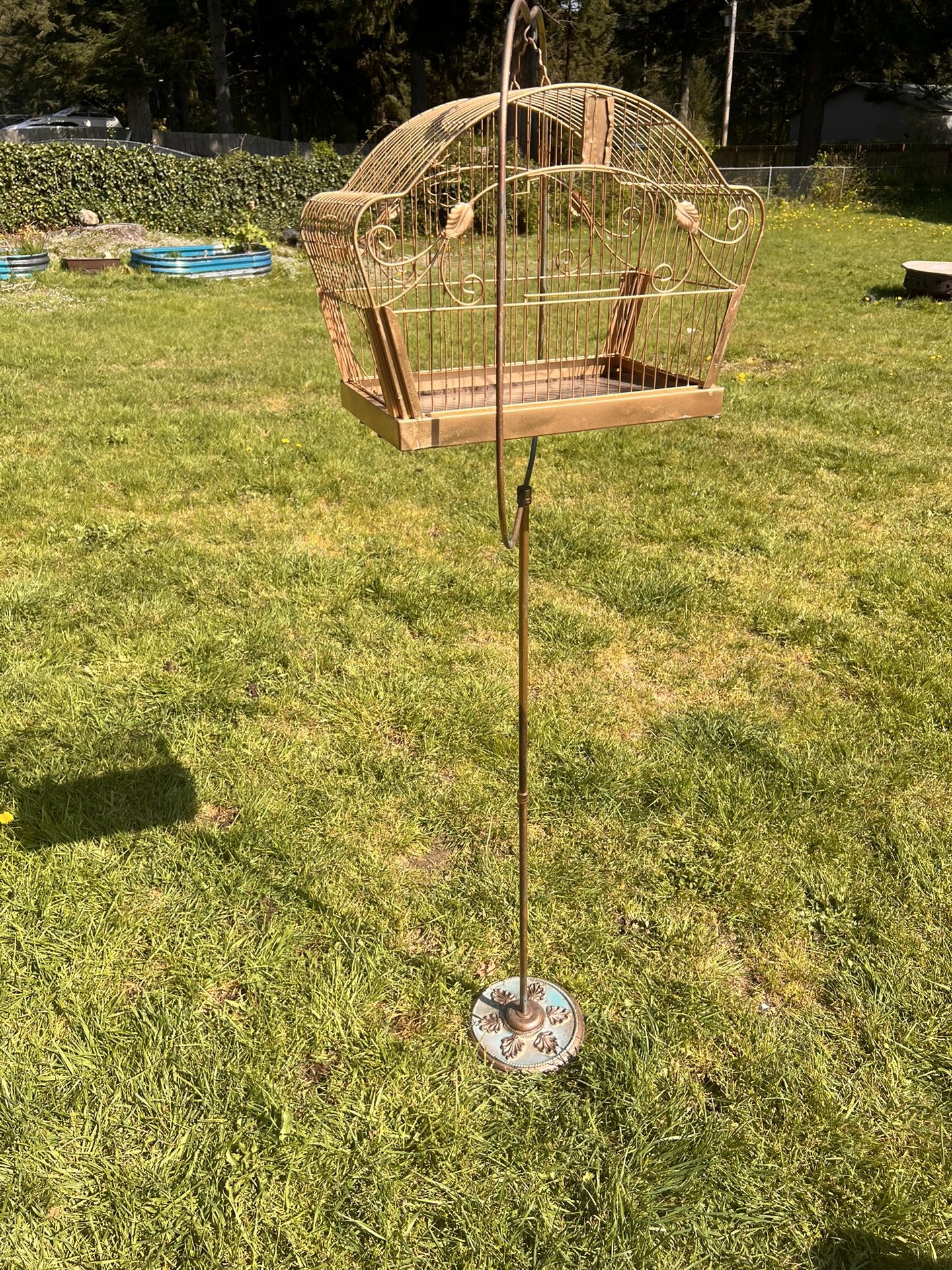 Vintage Birdcage And Stand