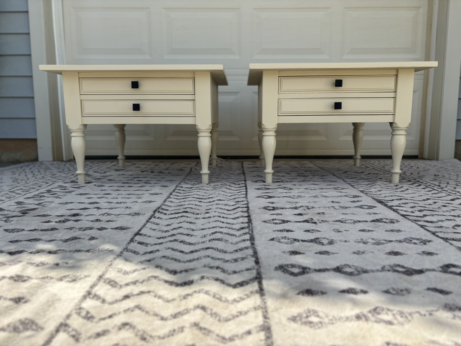 Refinished Off White End Tables