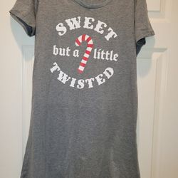 Sweet But A Little Twisted Gray Large Nightgown