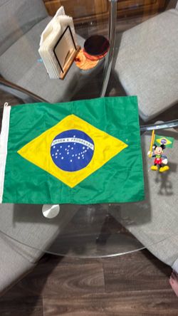 Brazilian Flag and Mickey Mouse Figure