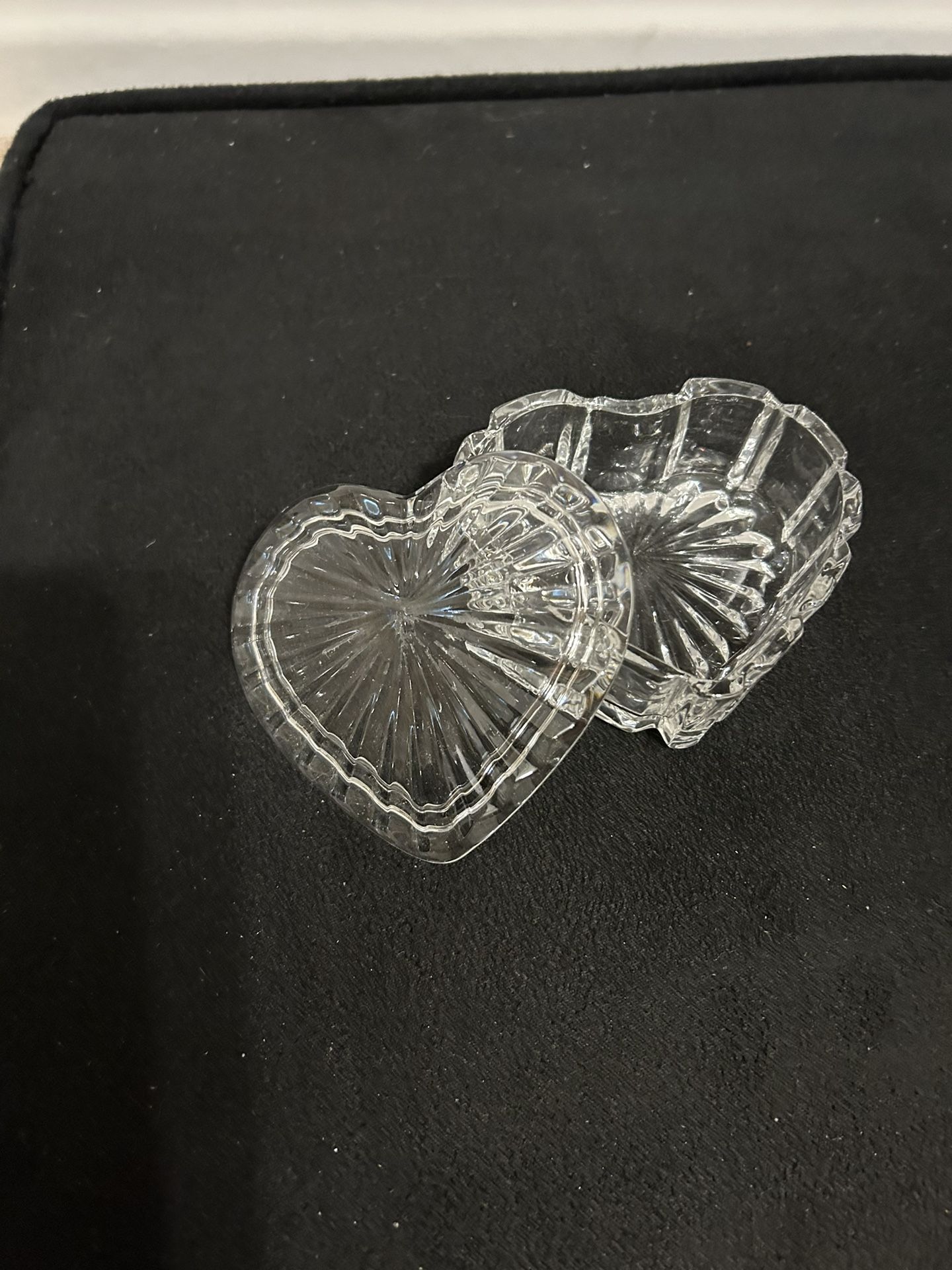 Glass Heart Shape Trinket Box