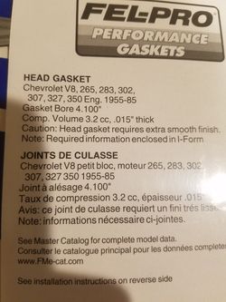 Felpro 1094 chevy headgaskets