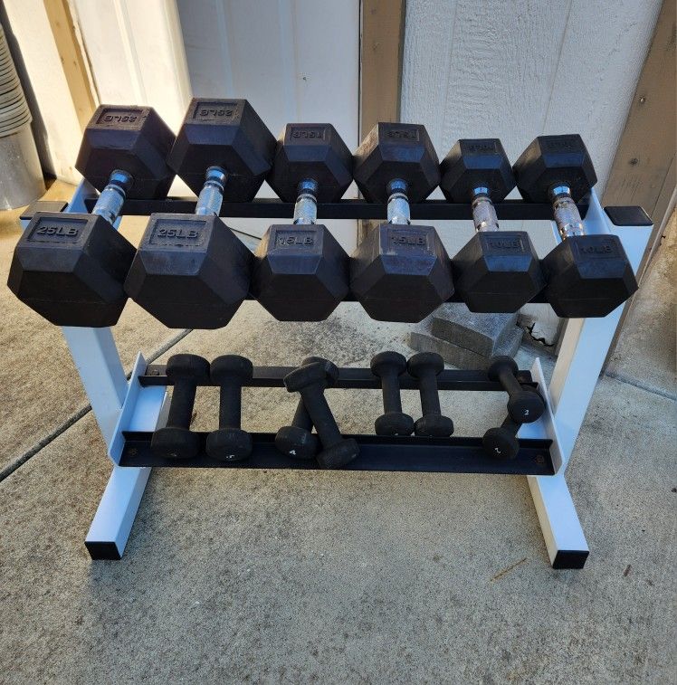 Dumbell Weight Set With Rack