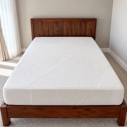 Moving Sale - Queen Wood Bed Frame with Mattress 